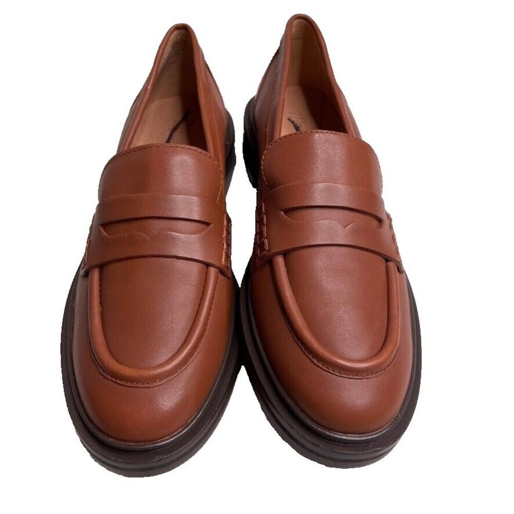 Madewell Tan Leather Penny Loafers - Picture 2 of 11